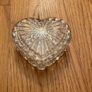 Glass Heart Shaped Trinket Holder